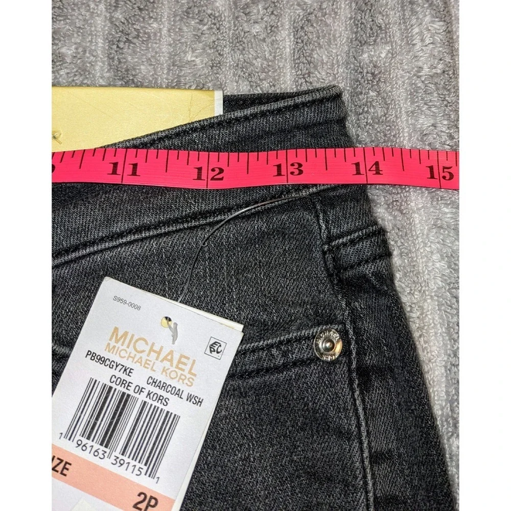Michael Kors‎ Selma Skinny High-Rise Slimming Black Wash Jeans Size 2P NWT $110